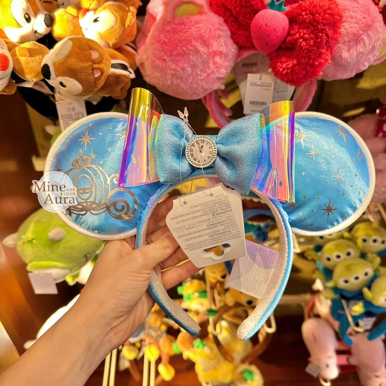 仙杜瑞拉 Cinderella 米妮 Minnie 時鐘蝴蝶結造型 南瓜馬車 圖案 髮圈 髮箍 仙履奇緣 -香港迪士尼樂園