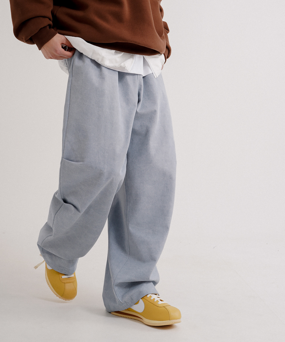 <預購> 韓國WV PROJECT 膝間褶皺復古兩穿式寬褲