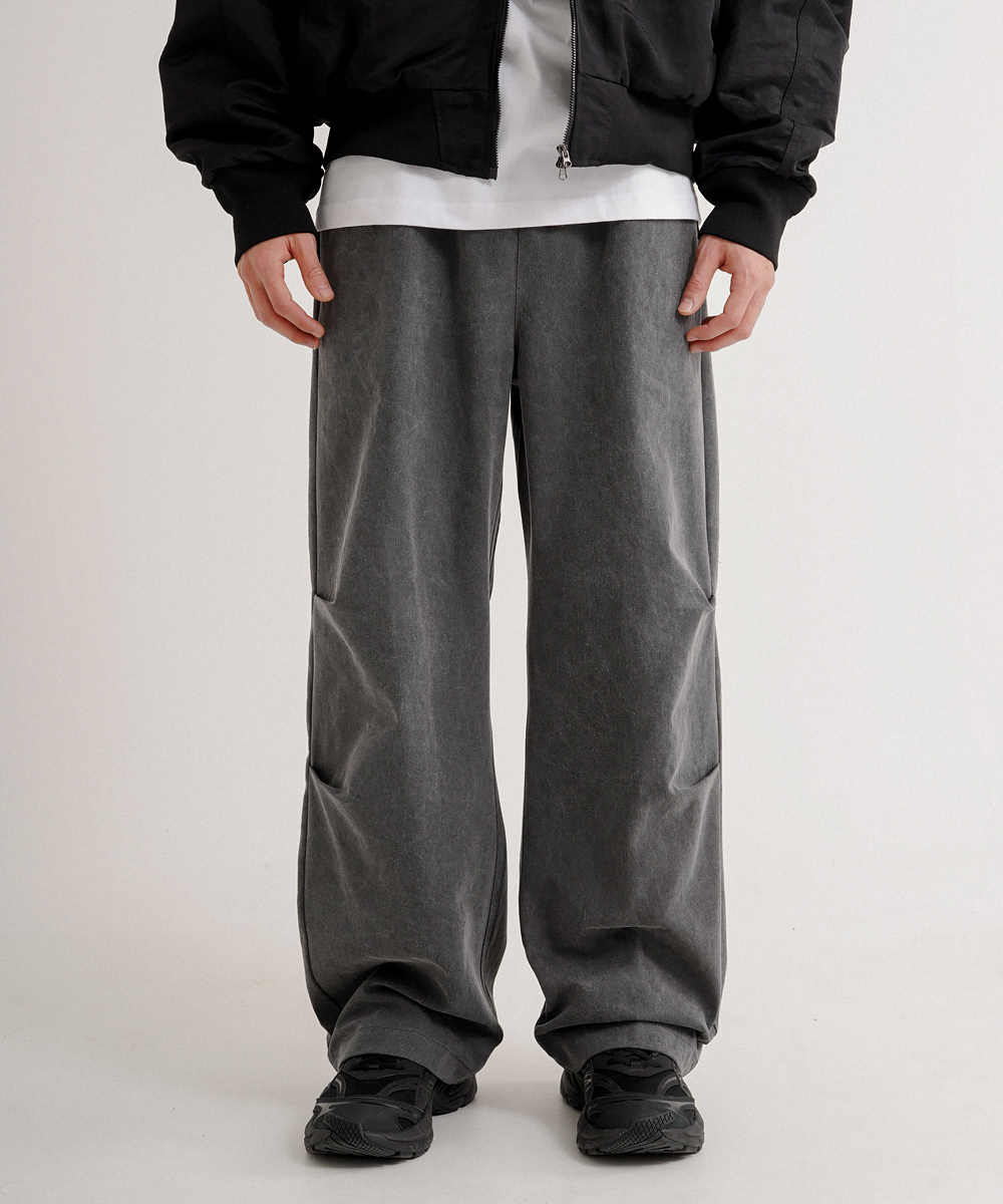 <預購> 韓國WV PROJECT 膝間褶皺復古兩穿式寬褲