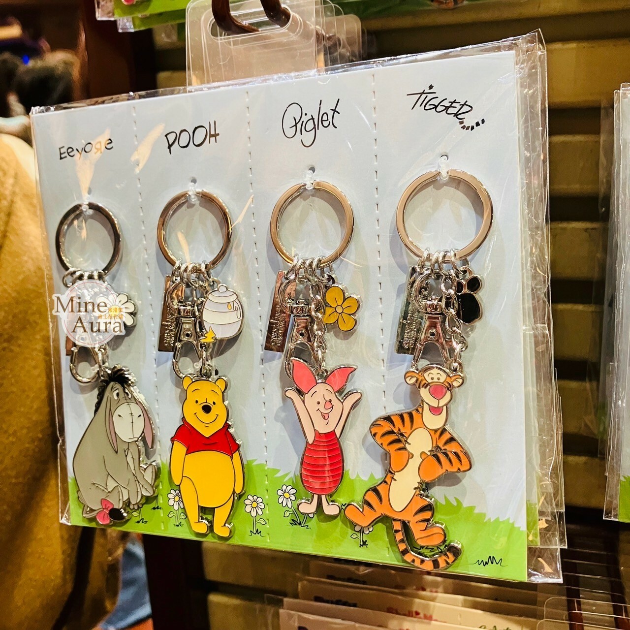 小熊維尼 Winnie the Pooh 與好友們 金屬 造型 鑰匙圈 吊飾 4入組 -香港迪士尼樂園