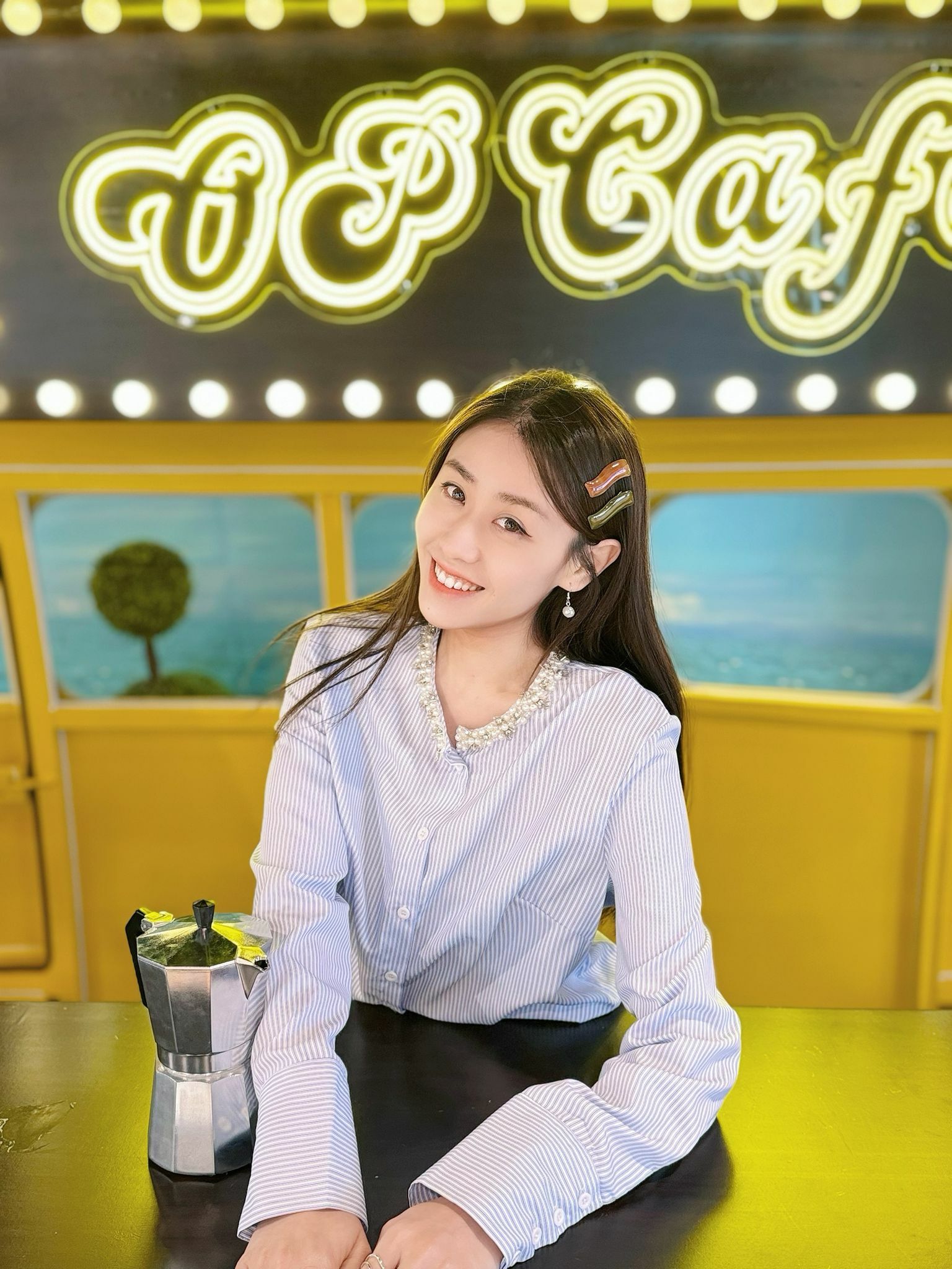 TOP#5724 🤍珍珠花圈襯衫