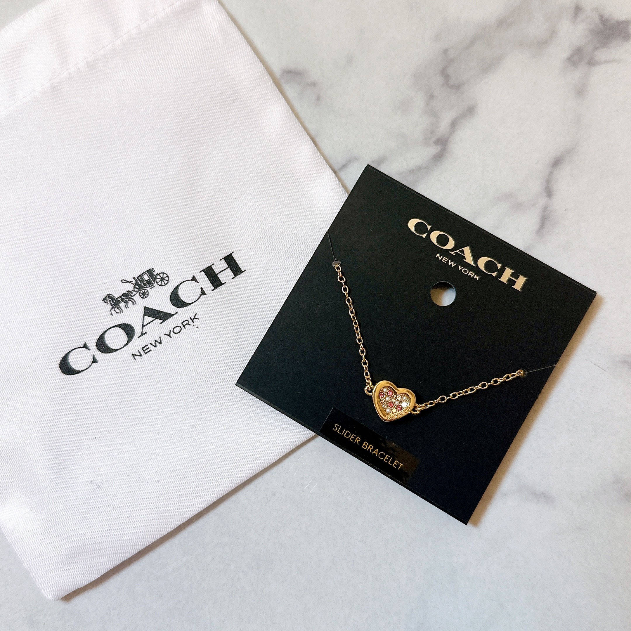 ［美國現貨］Coach Heart Slider Bracelet