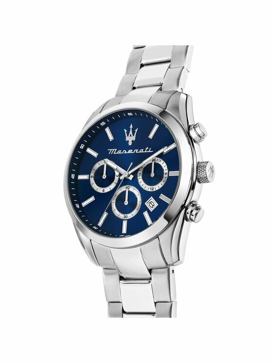 MASERATI 瑪莎拉蒂 Attrazione 極致吸引系列   藍面三眼不鏽鋼錶帶男錶  R8853151005 錶徑: 43MM