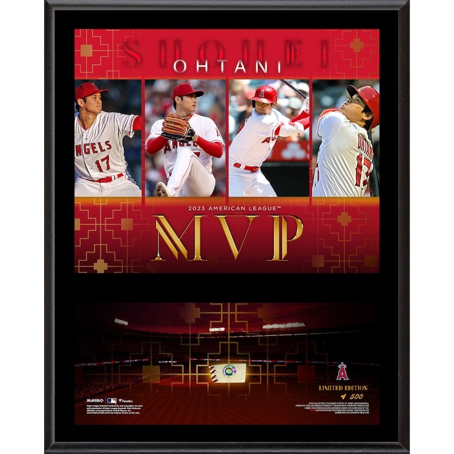MLB匾額 Shohei Ohtani Los Angeles Angels 美聯最有價值球員 棒球切割匾額 Fanatics Authentic 官方授權