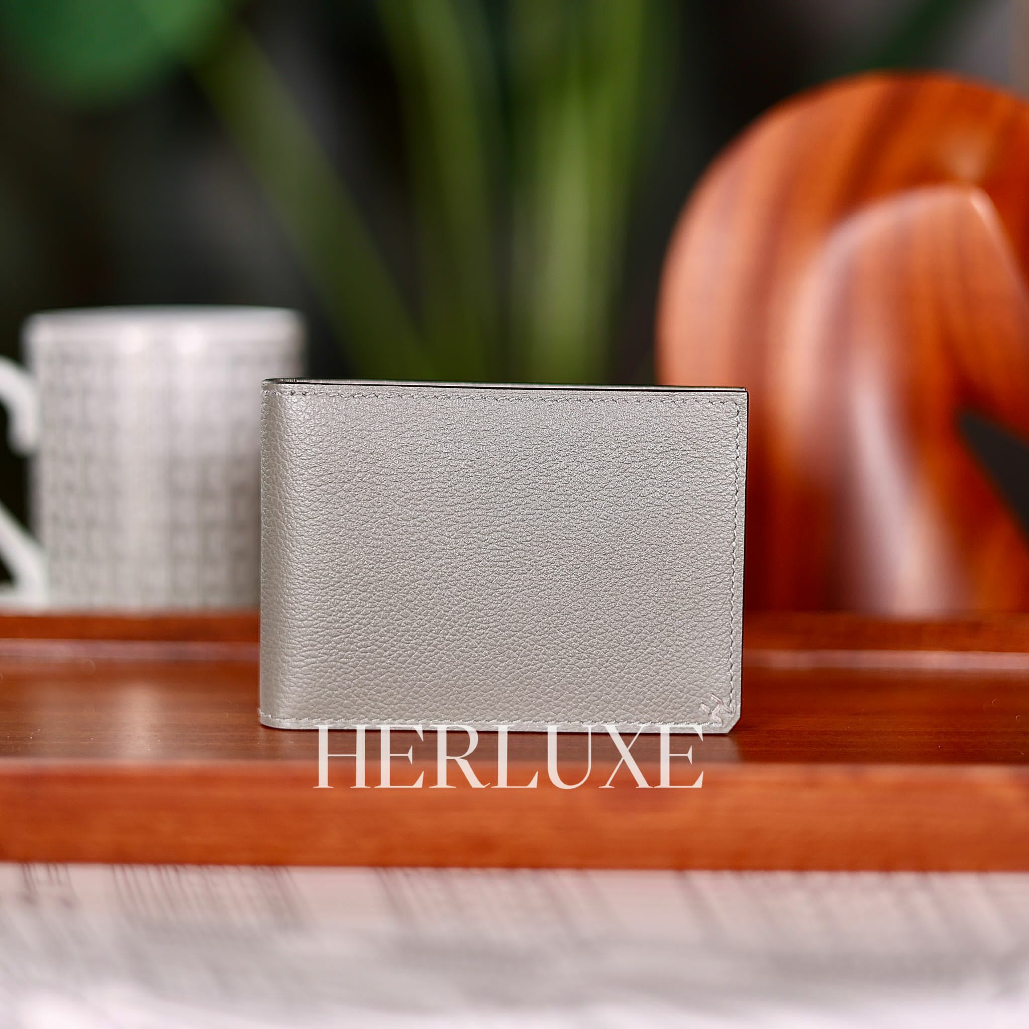 P-cartes H sellier hoeizontal card holder gris meyer evercolor