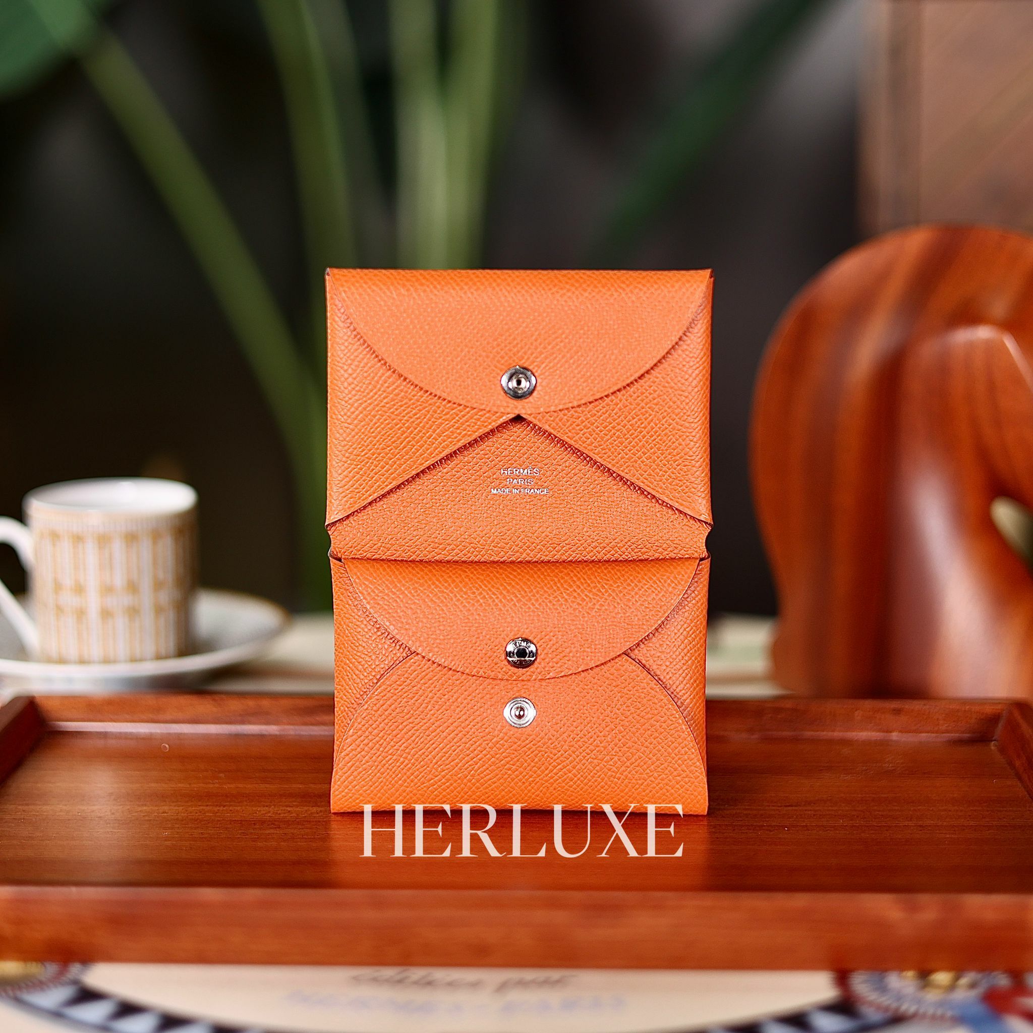 Calvi duo card holder R1 terre battue epsom