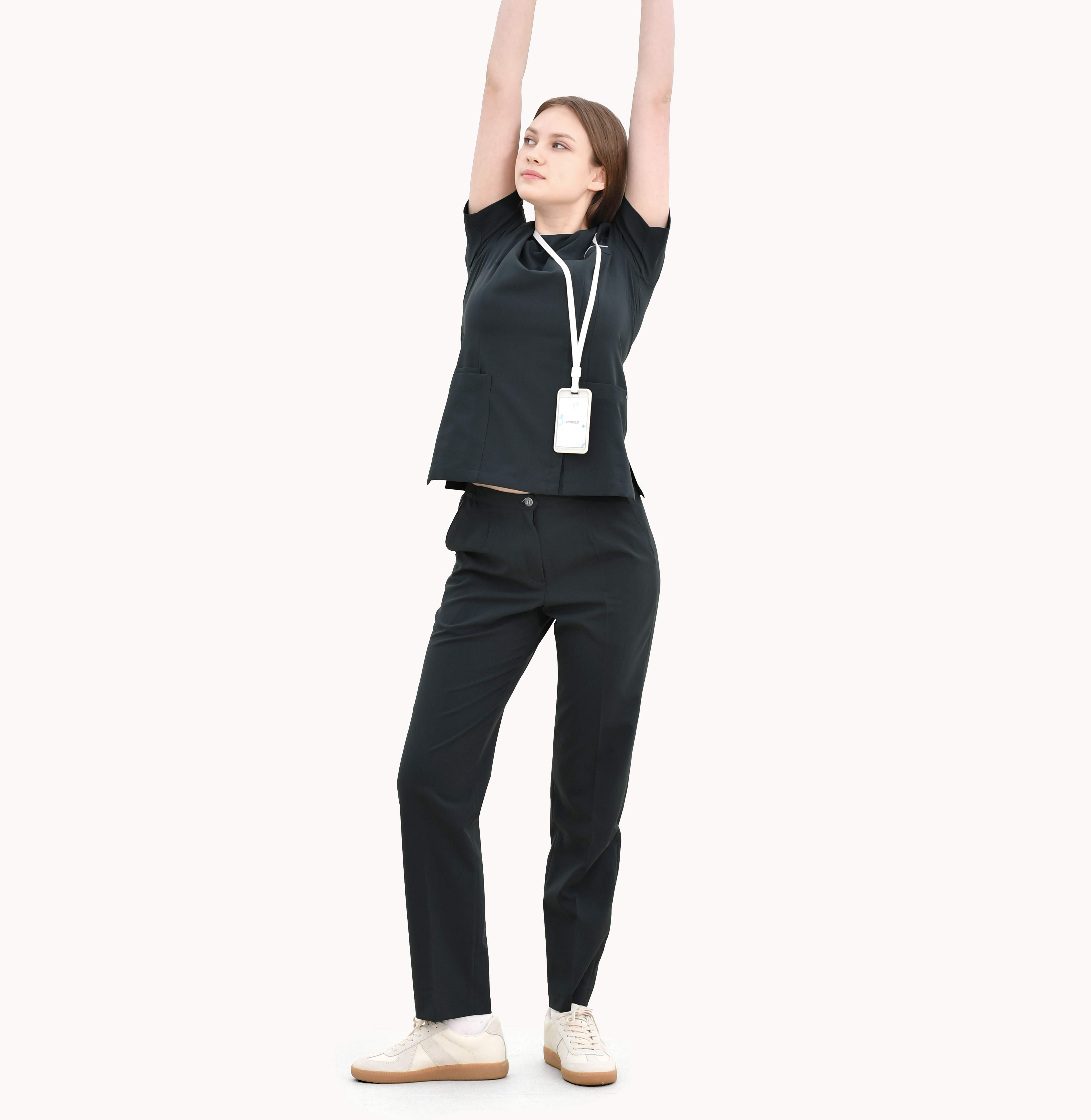 20609 EASYLIGHT 女款鈕扣長褲 隕石灰