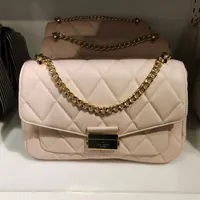 [S] KATE SPADE KA766 CAREY SMOOTH QUILTED LEATHER MEDIUM FLAP SHOULDER BAG,CONCH PINK, 196021216909 [FINAL SALE] (SDF1301)