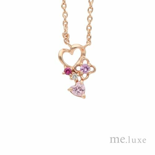 【me.luxe】K10心花漾粉紅鋯石鍊
