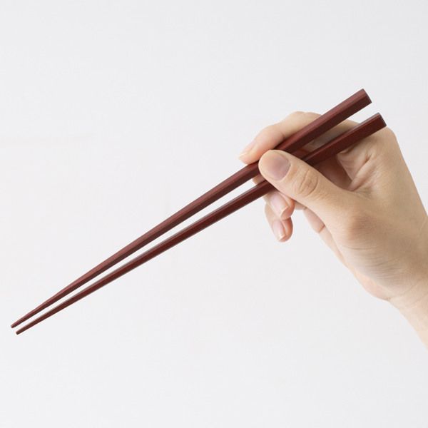 中川政七-拭漆筷 / 四角 / 朱紅 / 細