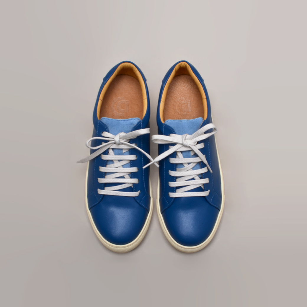 198  克萊茵藍 毛毛拼接 小白鞋