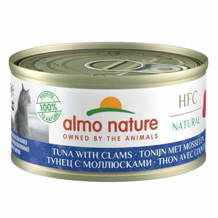 Almo Nature 9045 HFC 貓罐頭 天然系列 吞拿魚+蜆肉 70g x 24pcs