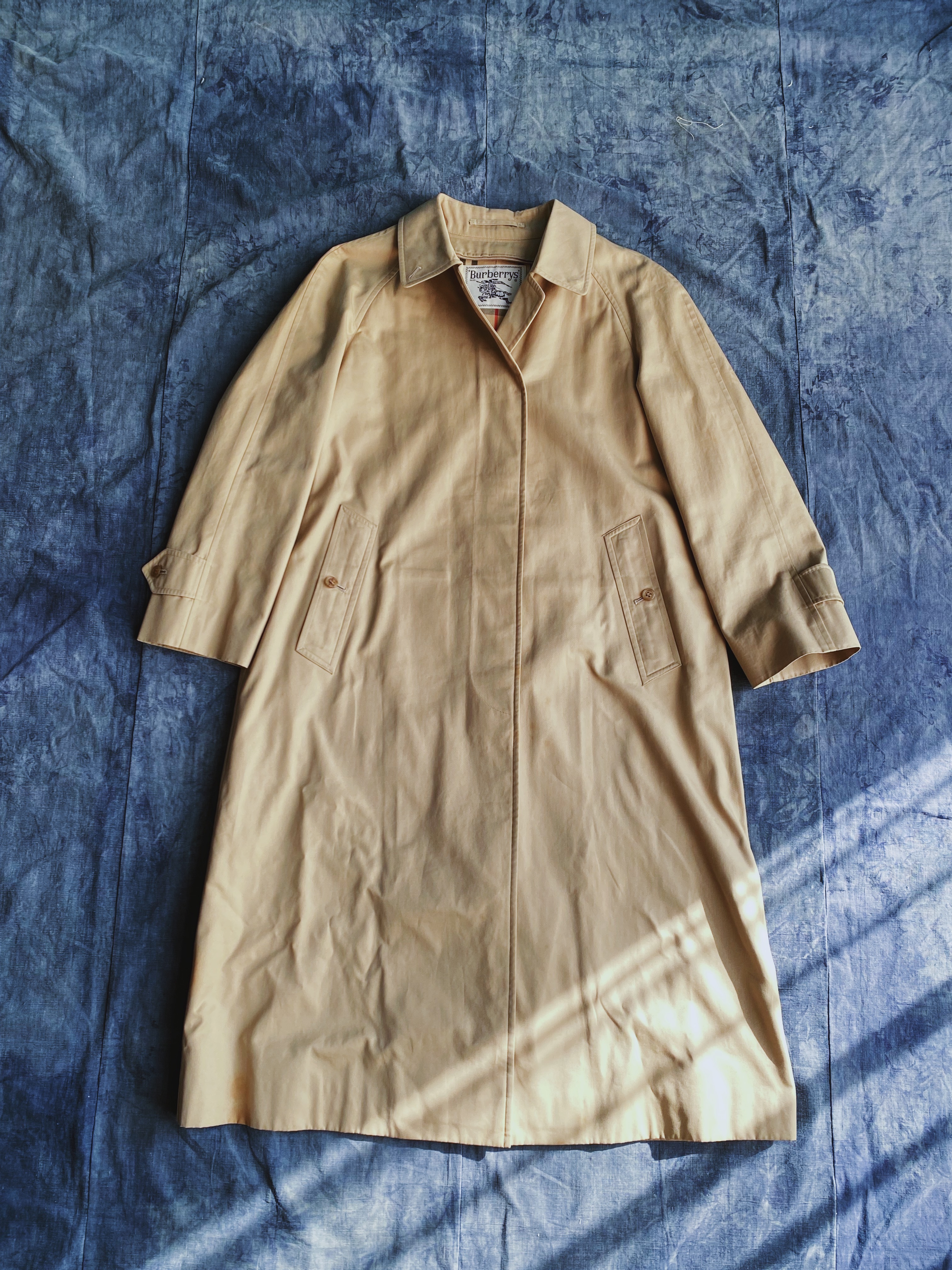 Burberry trench coat/overcoat古著風衣/單排釦大衣- 深卡其色經典格紋