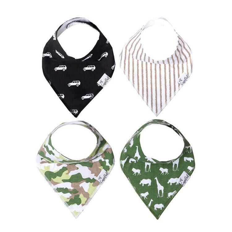 美國Copper Pearl時尚吸水圍兜四件組-非洲探險