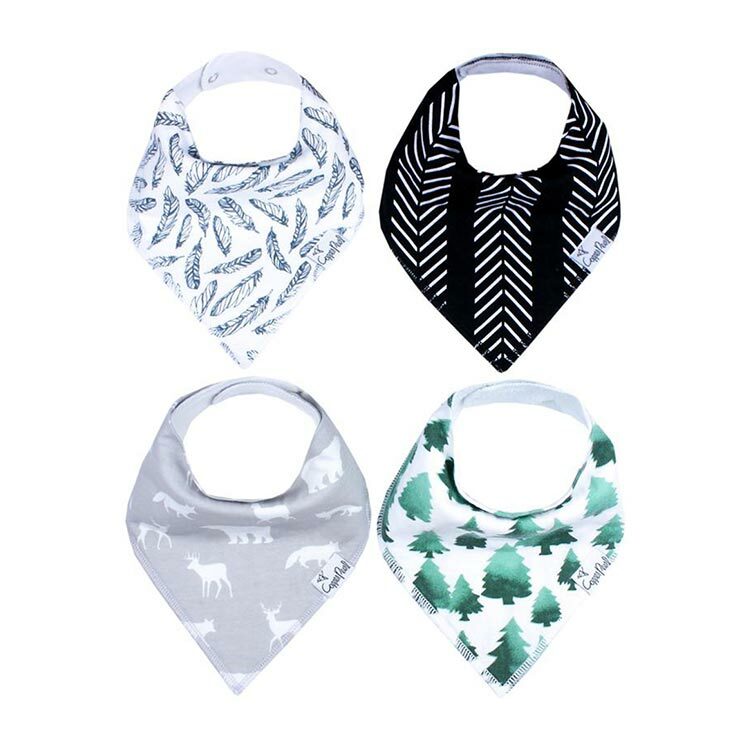 美國Copper Pearl時尚吸水圍兜四件組-森林物語