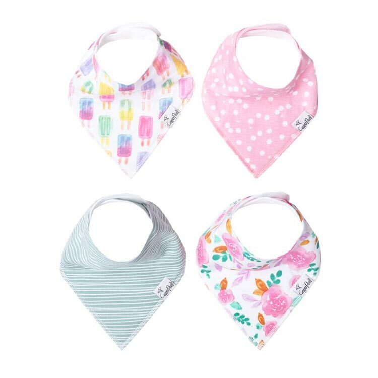 美國Copper Pearl時尚吸水圍兜四件組-冰沁夏日