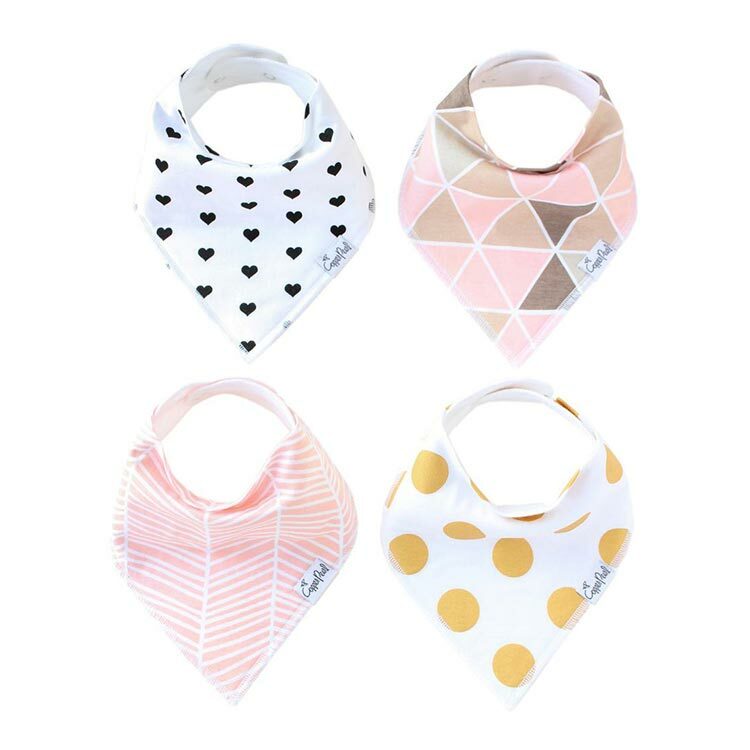 美國Copper Pearl時尚吸水圍兜四件組-幾何甜心