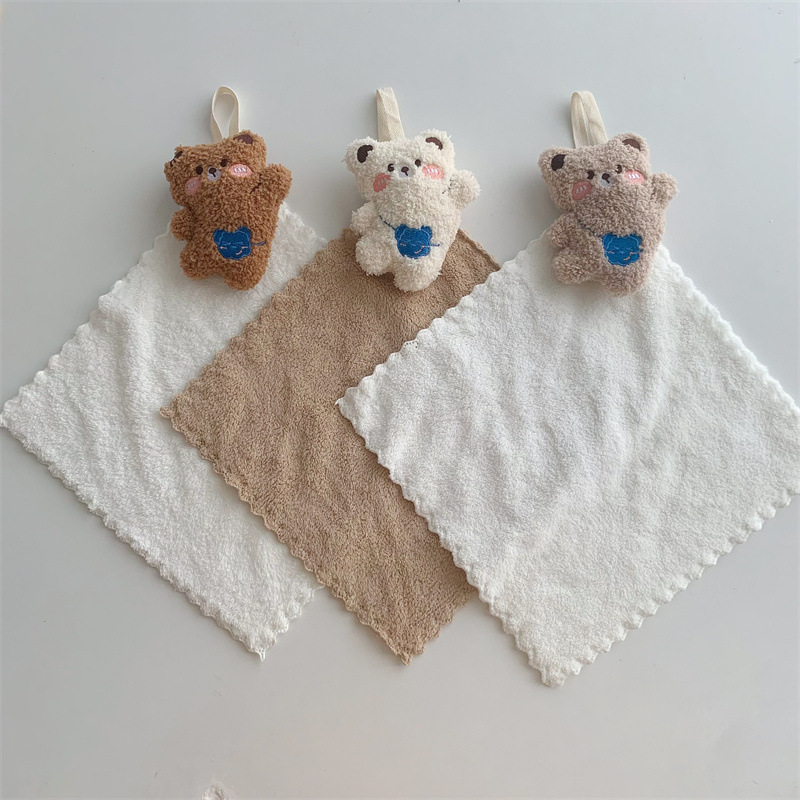 《3672》可愛跳跳小熊掛式擦手巾