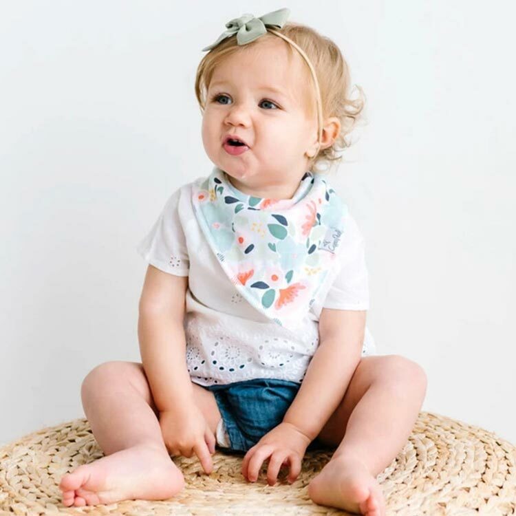 美國Copper Pearl時尚吸水圍兜四件組-扶桑紅鶴