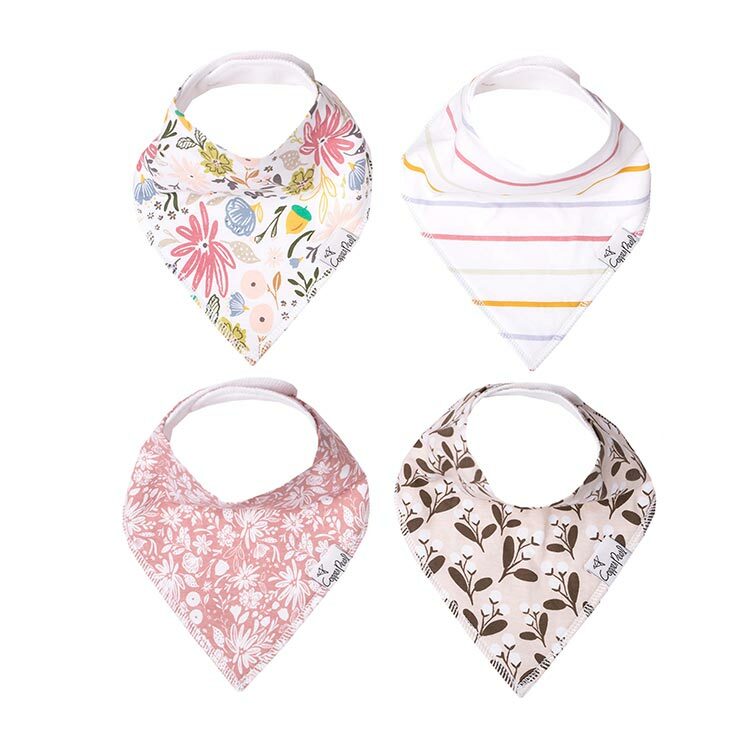 美國Copper Pearl時尚吸水圍兜四件組-橄欖清香