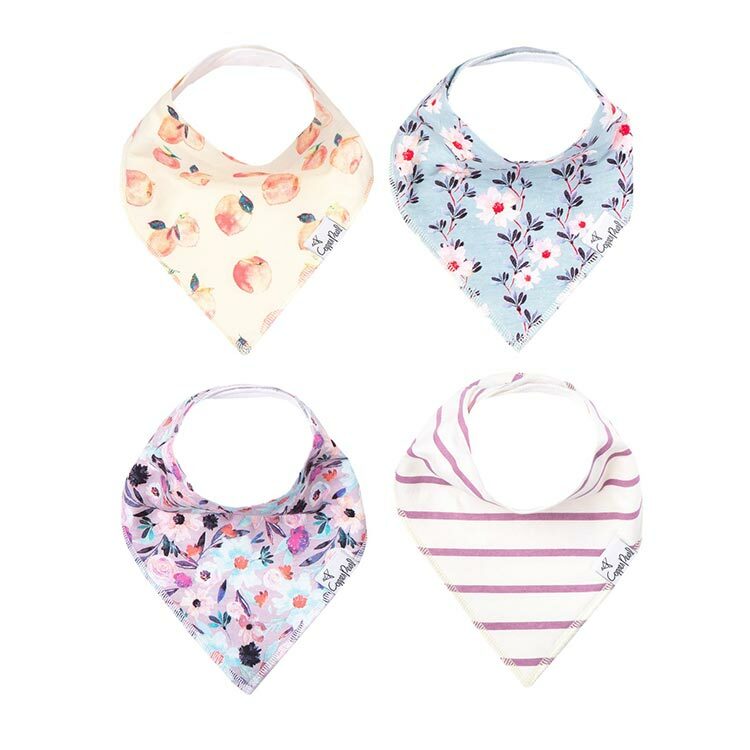 美國Copper Pearl時尚吸水圍兜四件組-絢彩花季