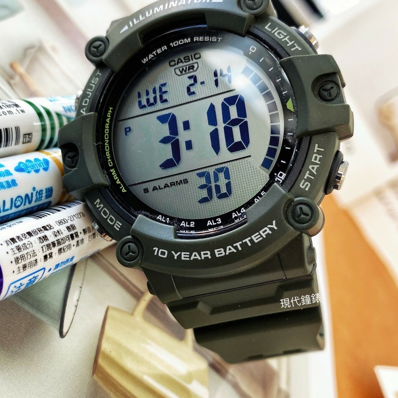 【CASIO 卡西歐】大數字顯示野營數位電子運動腕錶AE-1500WHX-3A  51.3mm 現代鐘錶