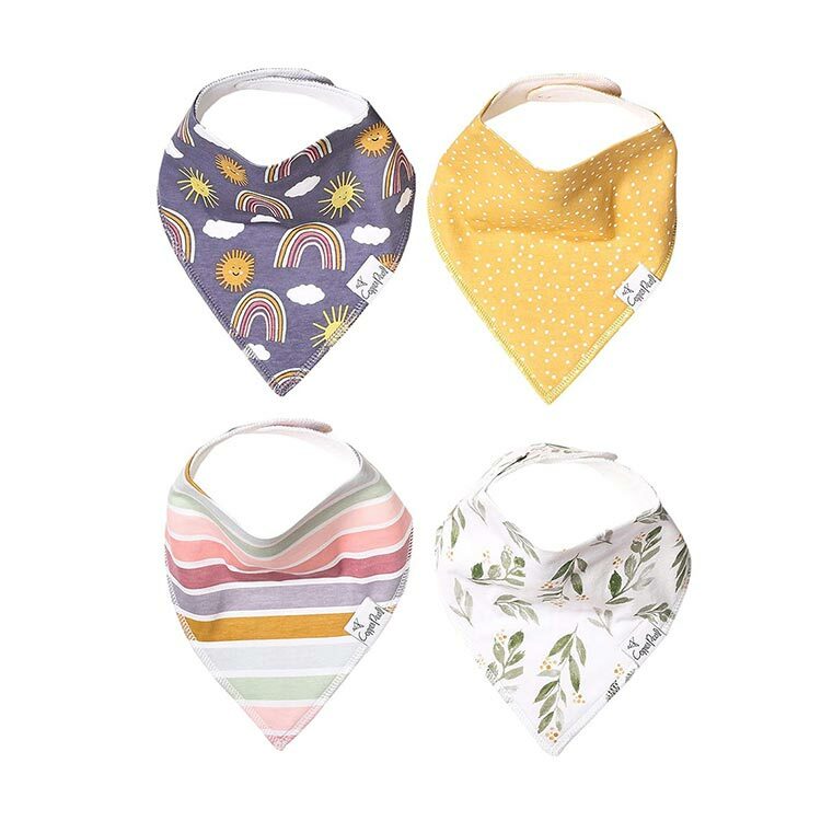 美國Copper Pearl時尚吸水圍兜四件組-虹橋陽光