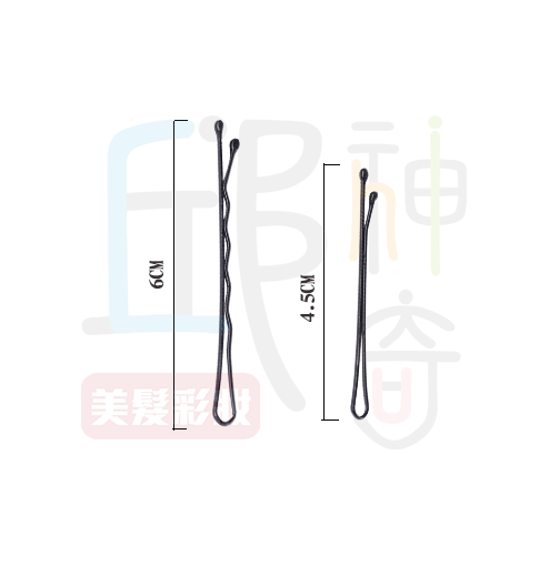 黑色一字髮夾一卡