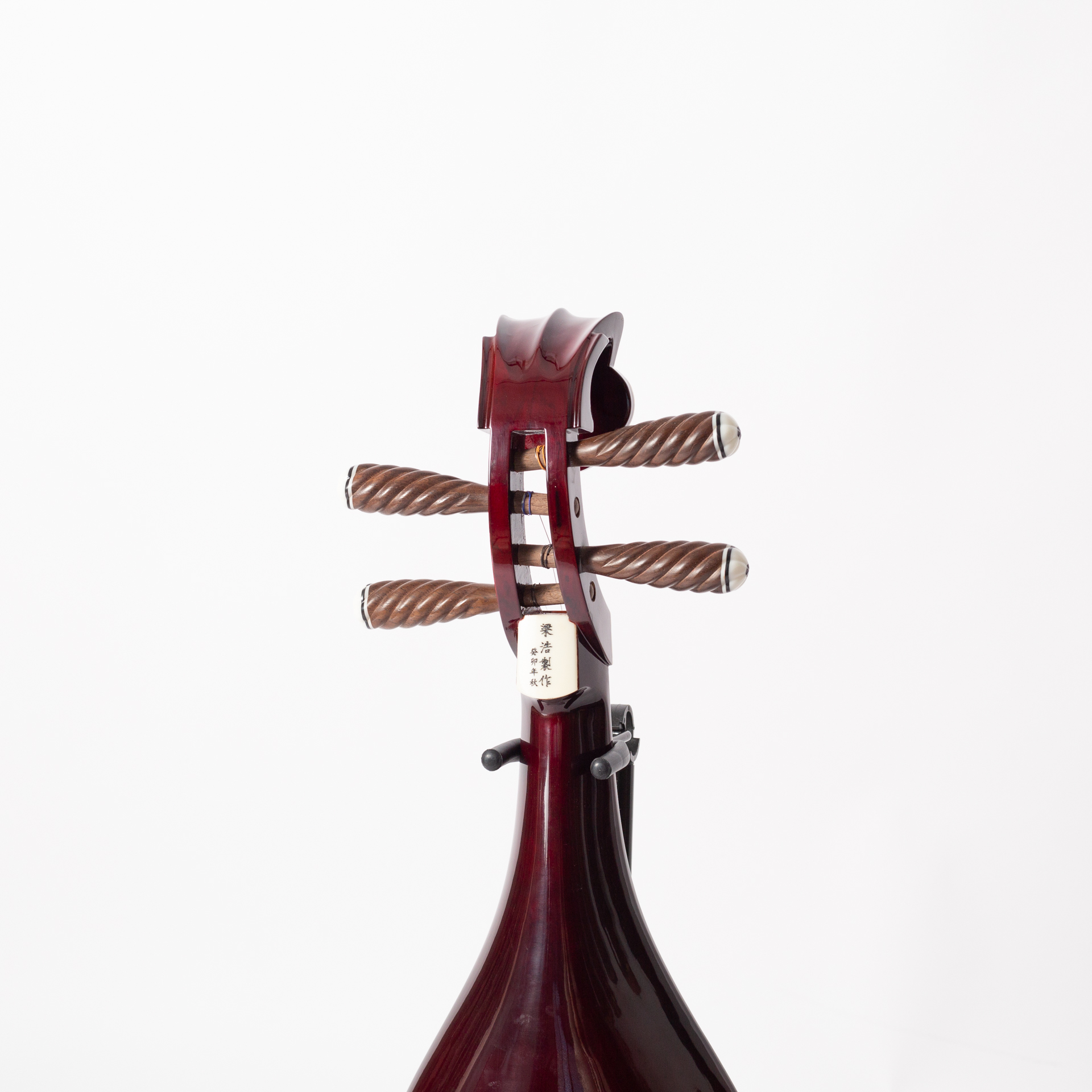 梁浩草花梨上漆柳琴