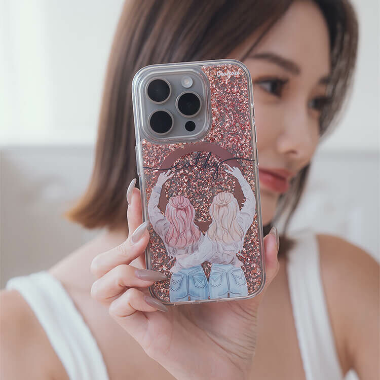 閨蜜女孩 玫瑰金貝拉殼 (MagSafe兼容) - (訂製名字) iPhone客製化手機殼