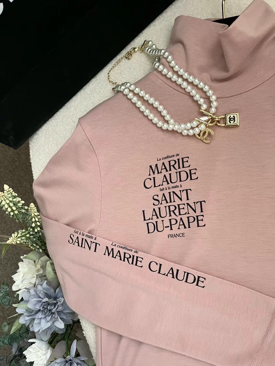 🇰🇷 高領 字母印花 顯瘦 打底衣