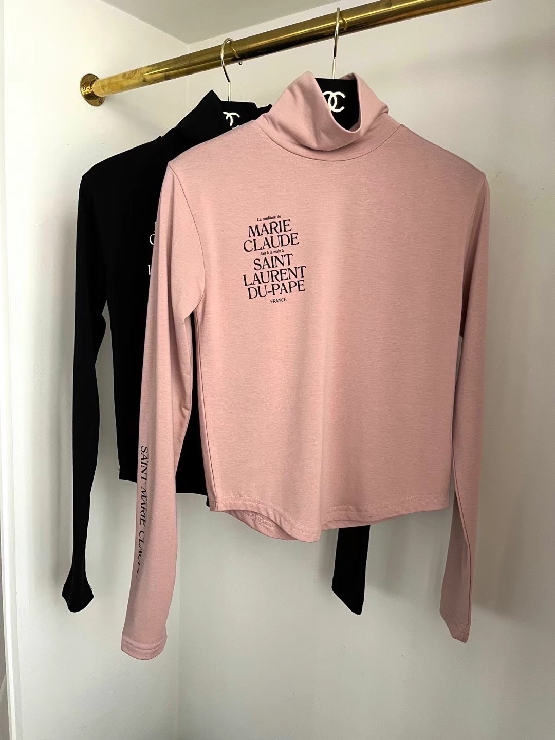 🇰🇷 高領 字母印花 顯瘦 打底衣