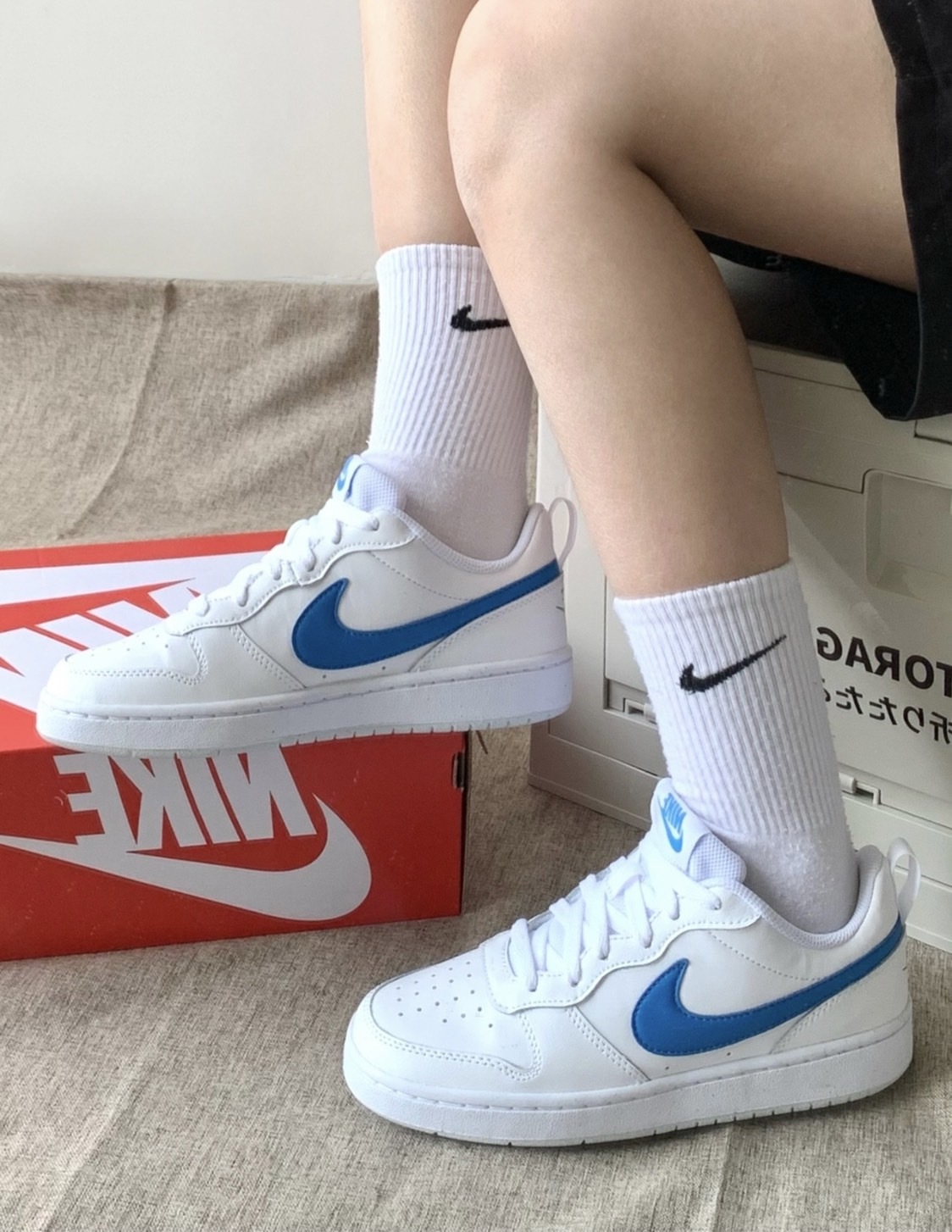 KTQ STORE ‧NIKE COURT BOROUGH LOW 2 GS 大童 白藍 BQ5448-123