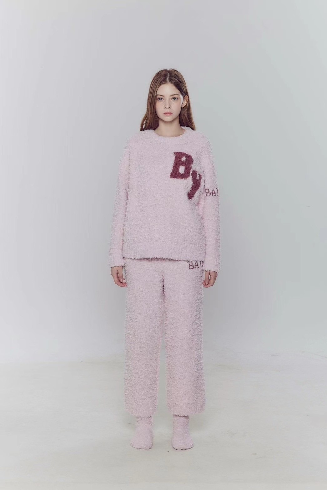 🇰🇷  居家毛絨 情侶款 字母 睡衣套裝