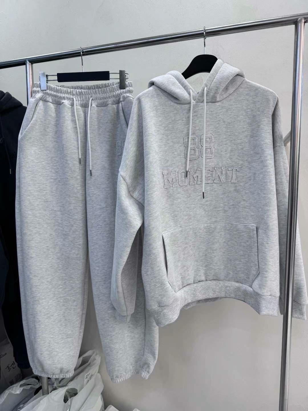 🇰🇷  88 立體字母 寬鬆 刷毛 重磅連帽套裝