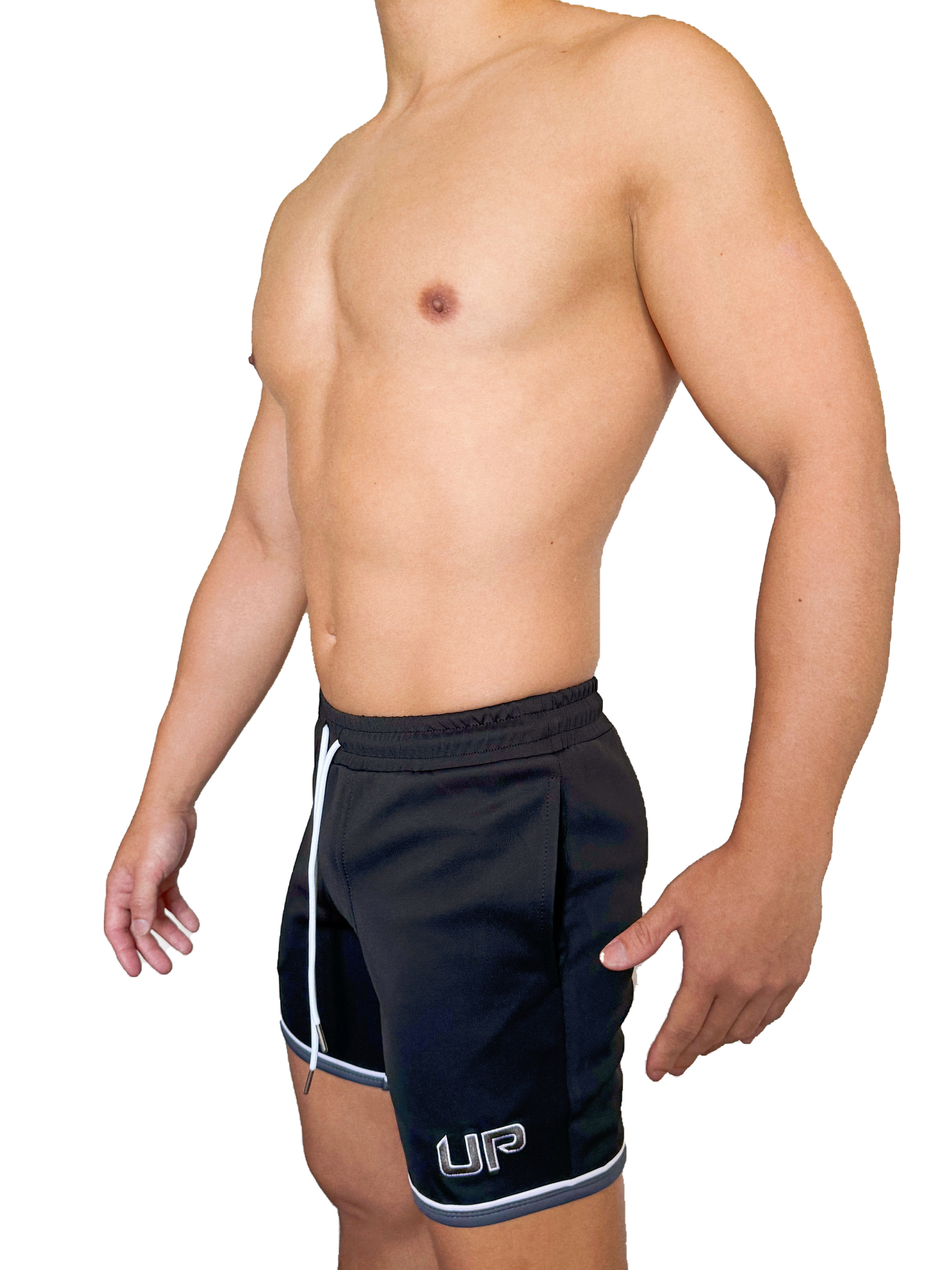 Stripe Retro 緊身短褲 閃亮黑