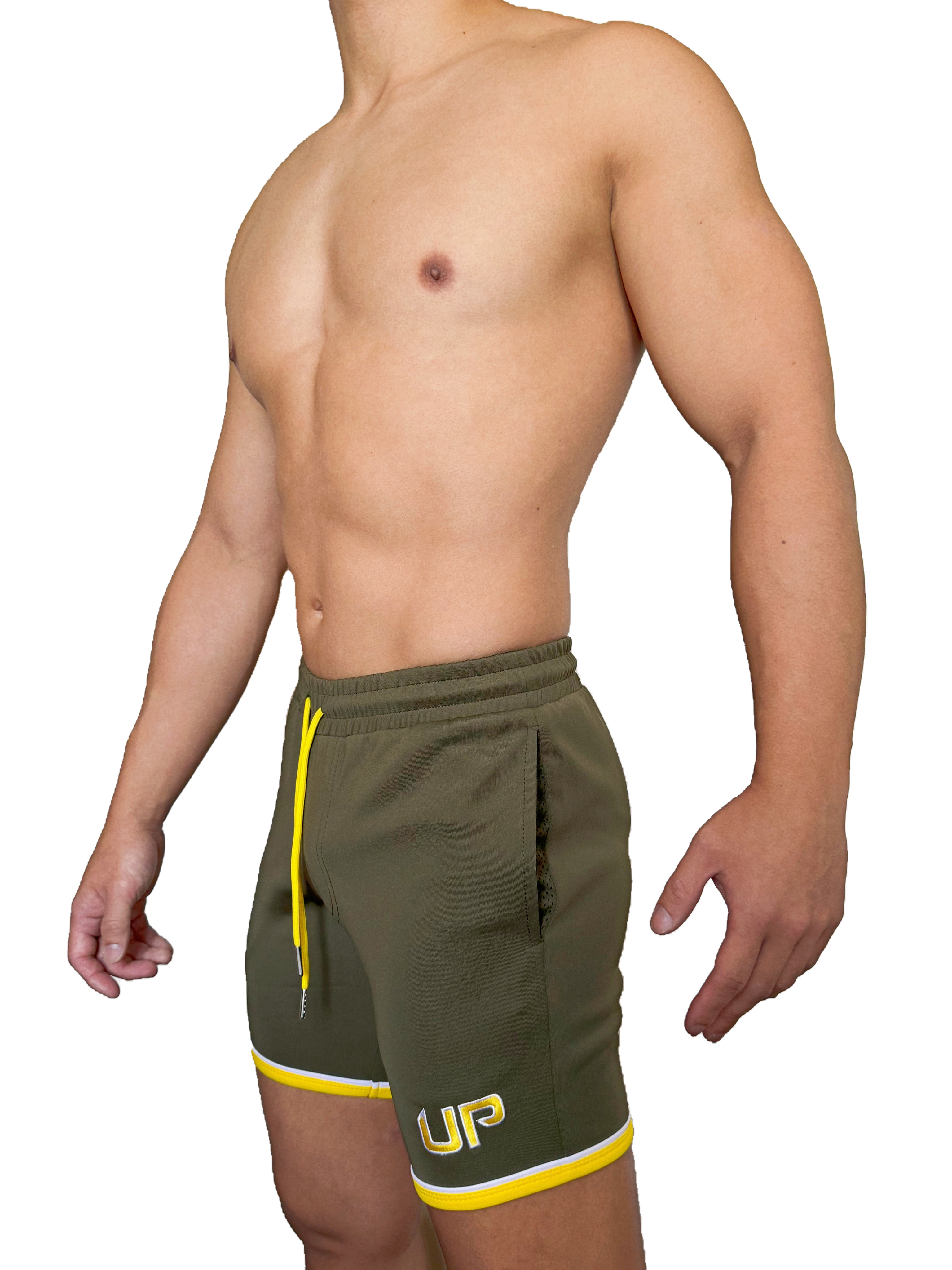 Stripe Retro 緊身短褲 亮軍綠