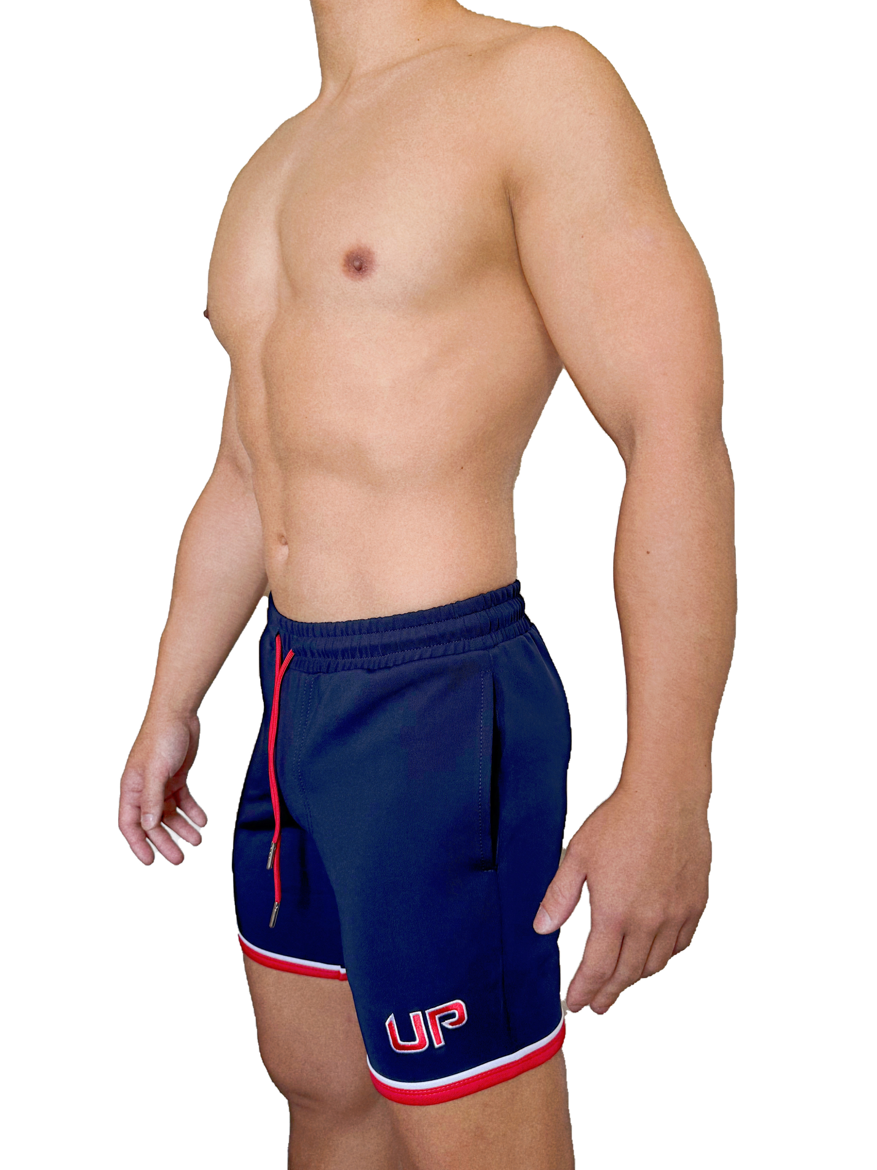 Stripe Retro 緊身短褲 亮軍藍