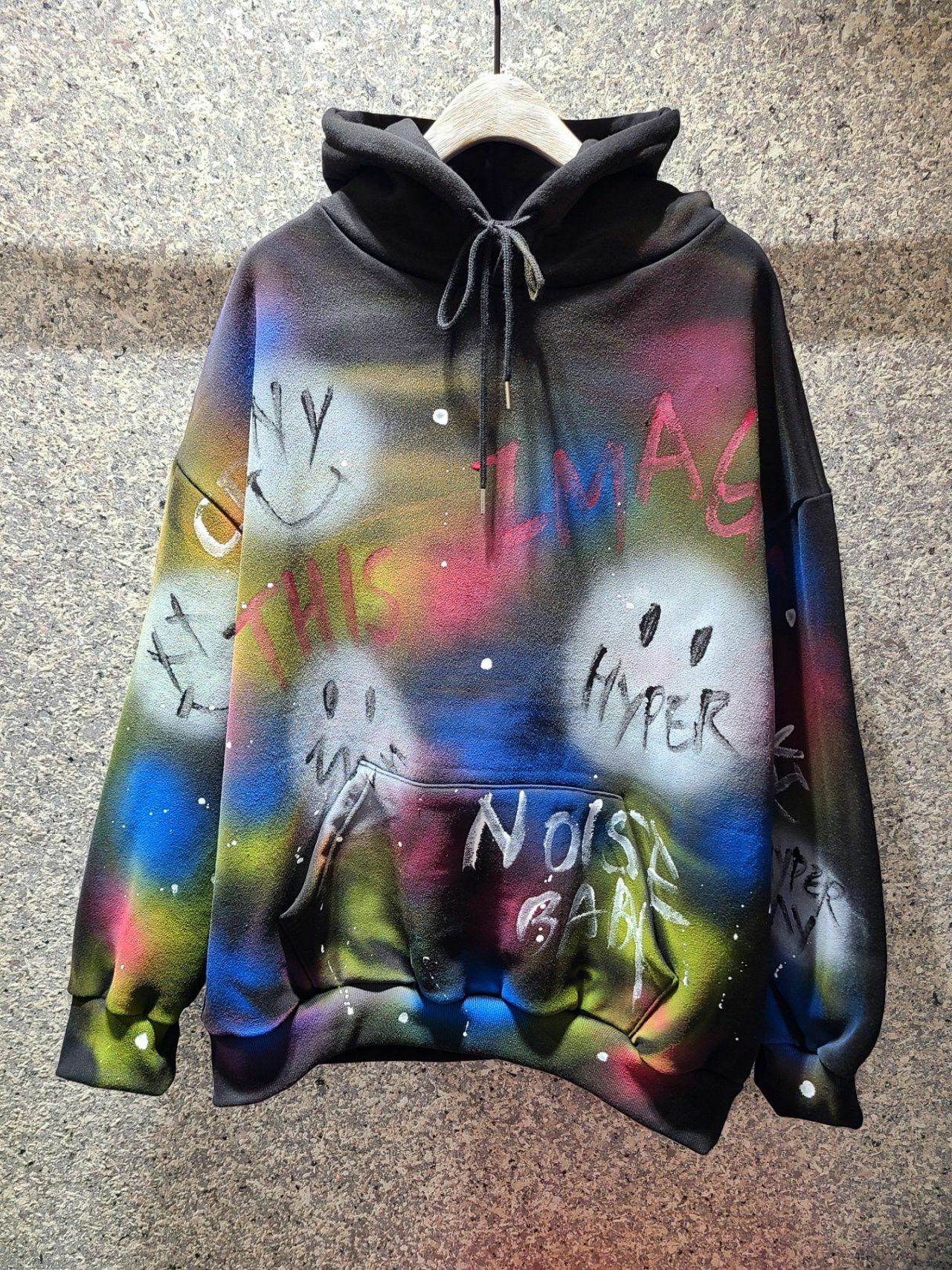 哈哈笑英文字連帽衛衣(薄抓毛底) T5330