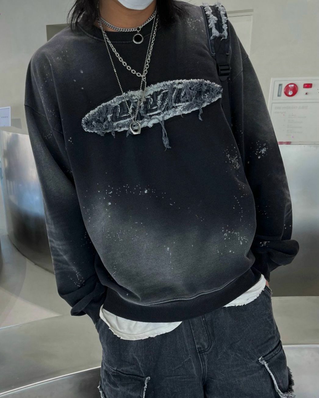 紮染英文字圖案衛衣 T5329