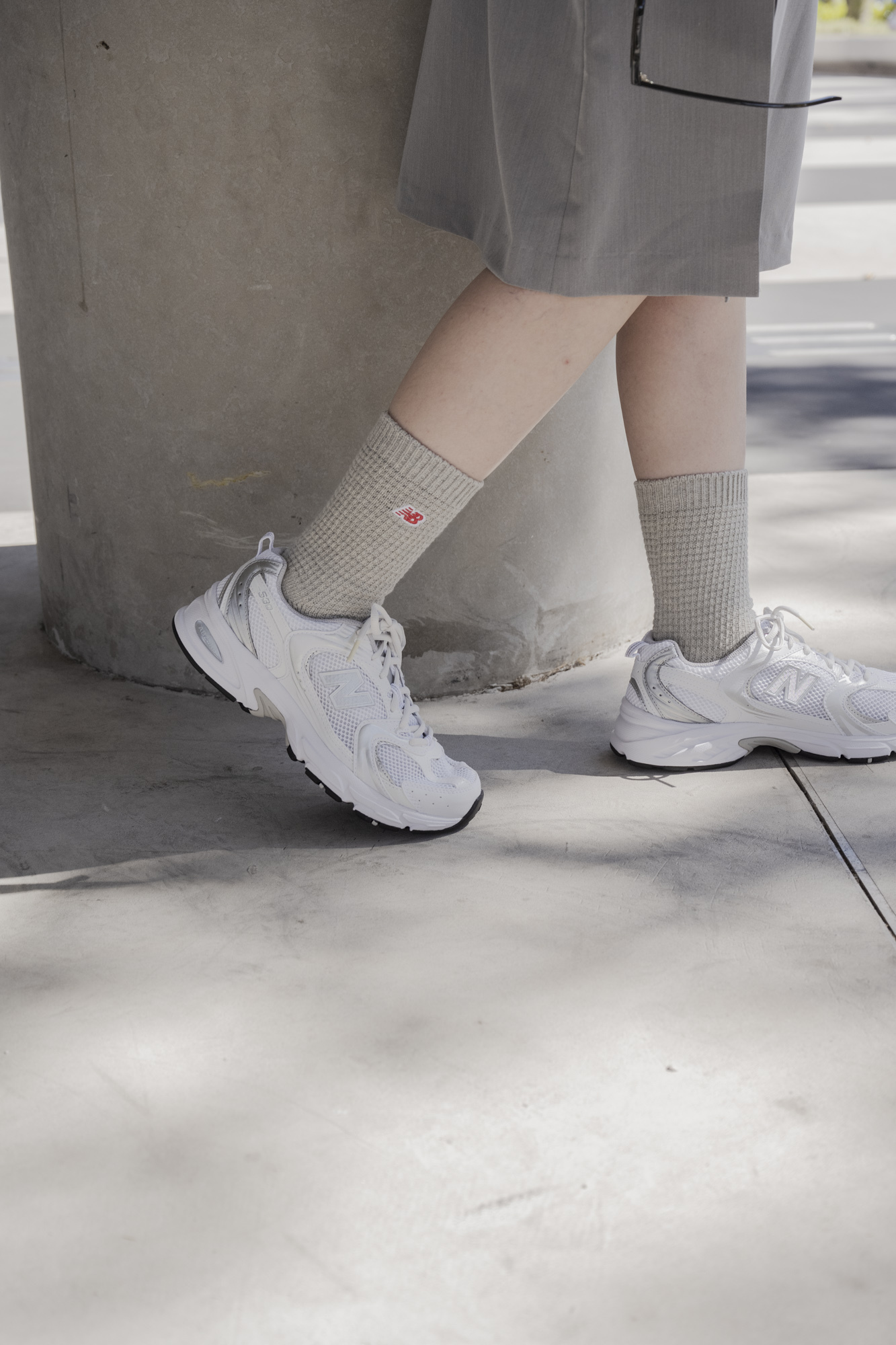 【現貨】NEW BALANCE WAFFLE KNIT 踝襪 灰黑兩入組 LAS42132AS1