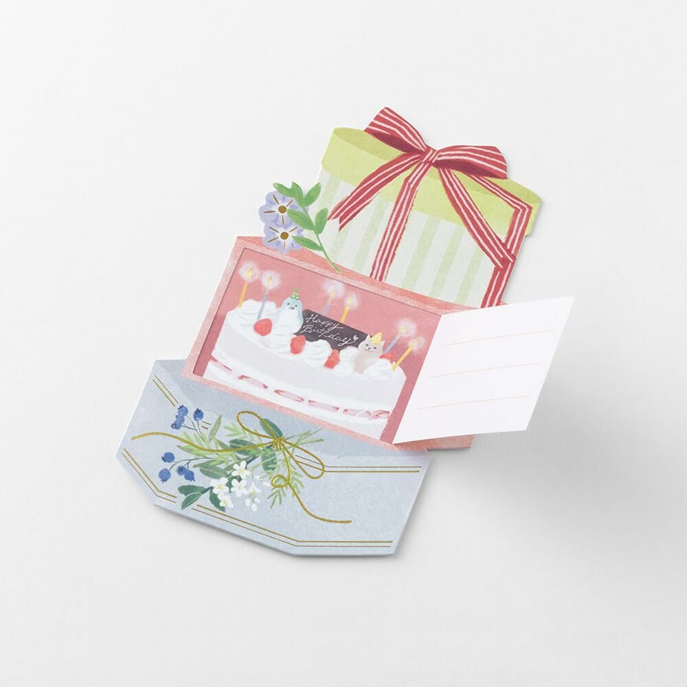 開窗卡片 生日卡片 生日禮物 附信封｜MIDORI 日本