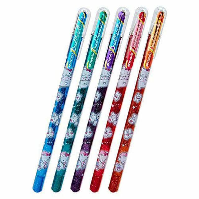 PENTEL HYBRID DUAL METALLIC HELLO KITTY SET
