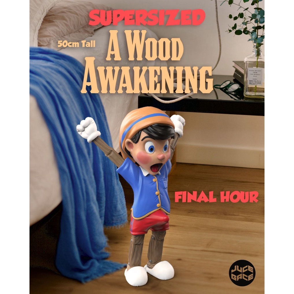 Mighty Jaxx A Wood Awakeing By Juce Gace 小木偶 原色 巨大版 50cm #GT