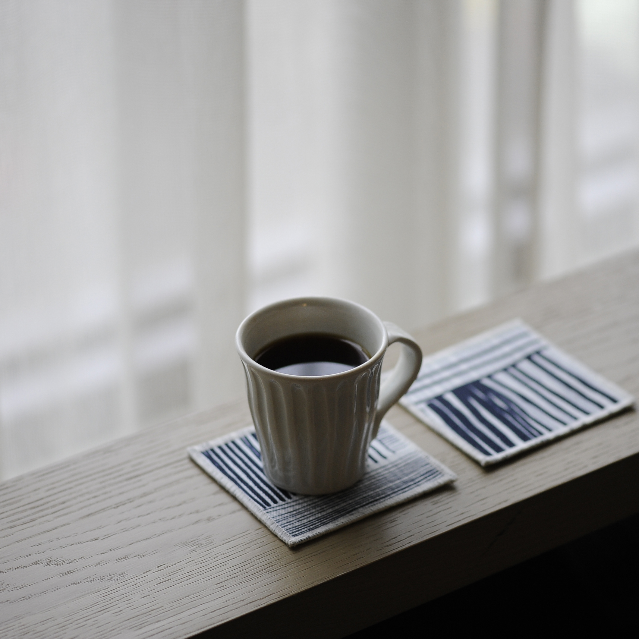 帆布杯墊 / 編織深藍