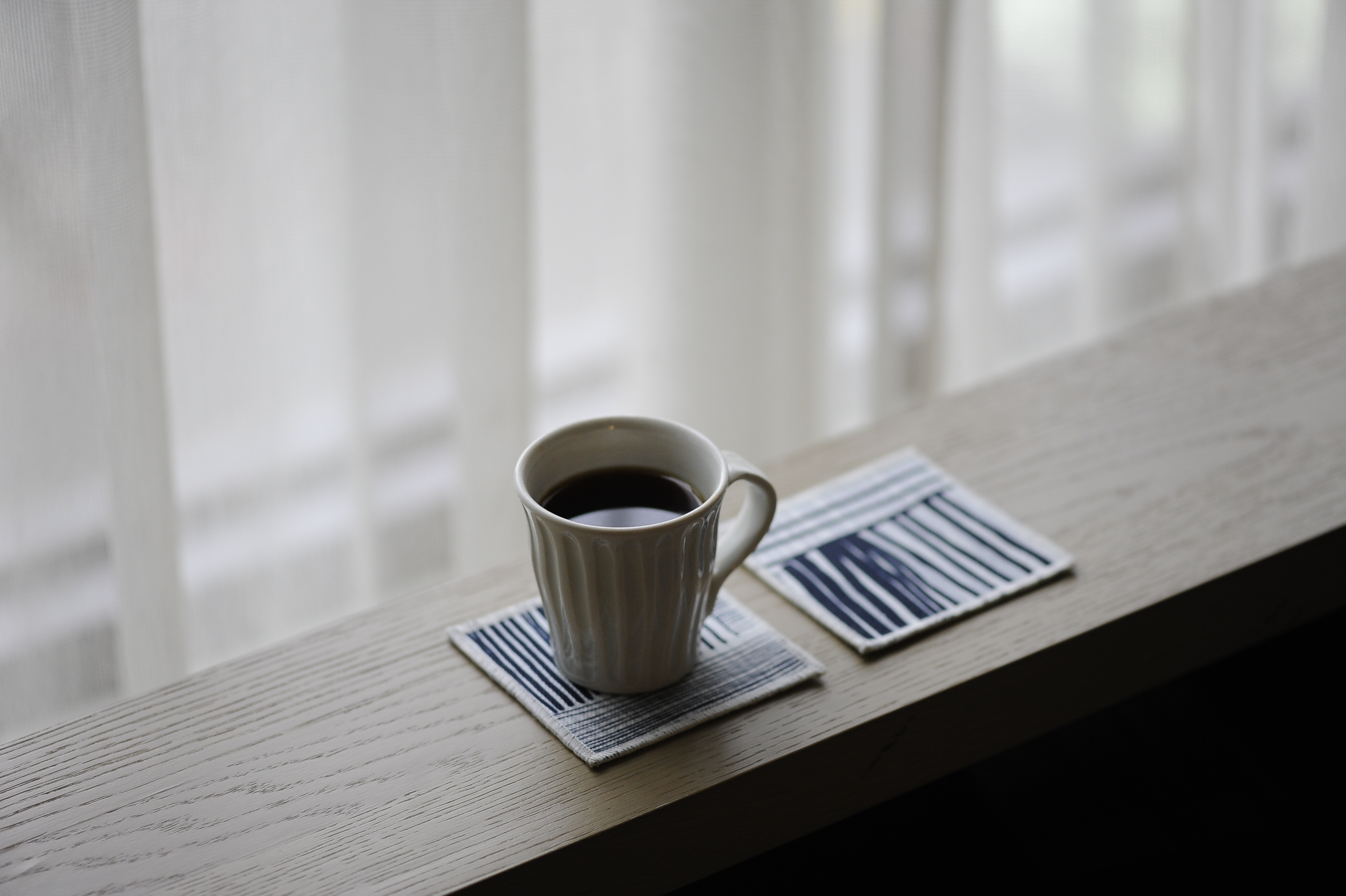 帆布杯墊 / 編織深藍