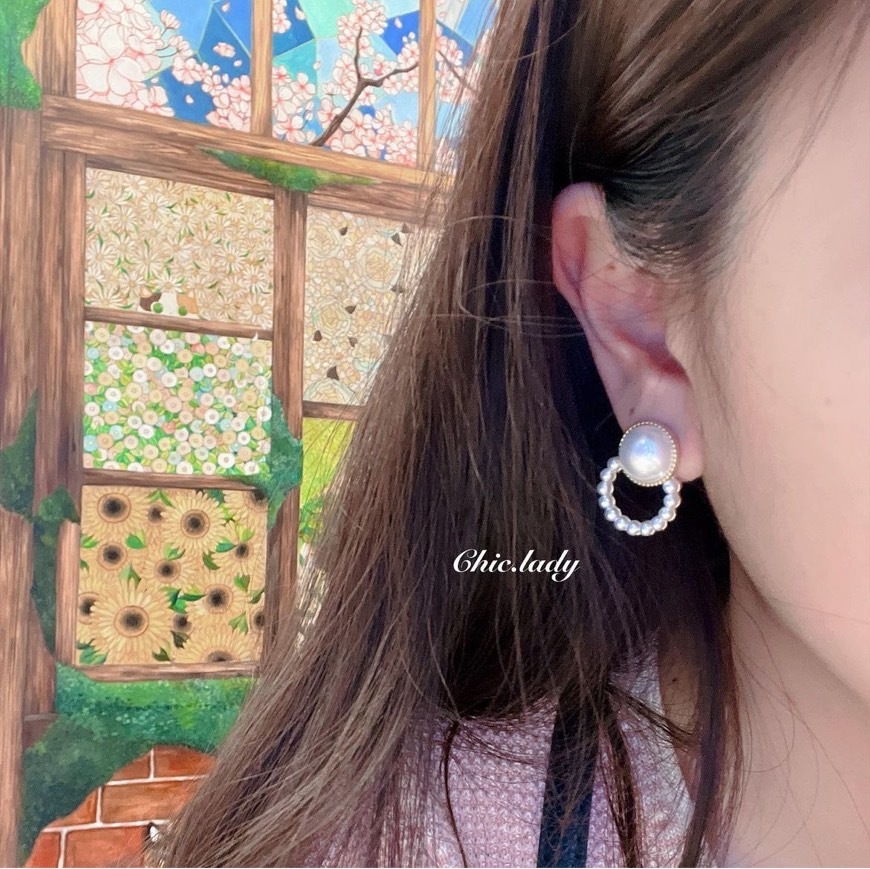 Earrings | 赫本風珍珠圈