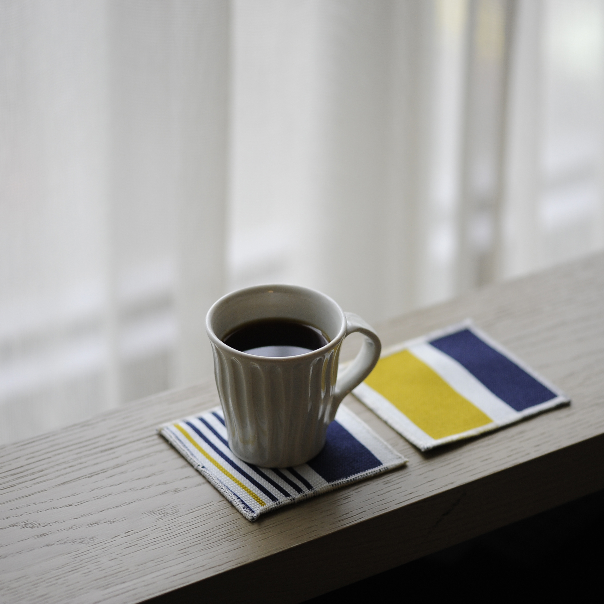 帆布杯墊 / 鐵皮屋黃藍