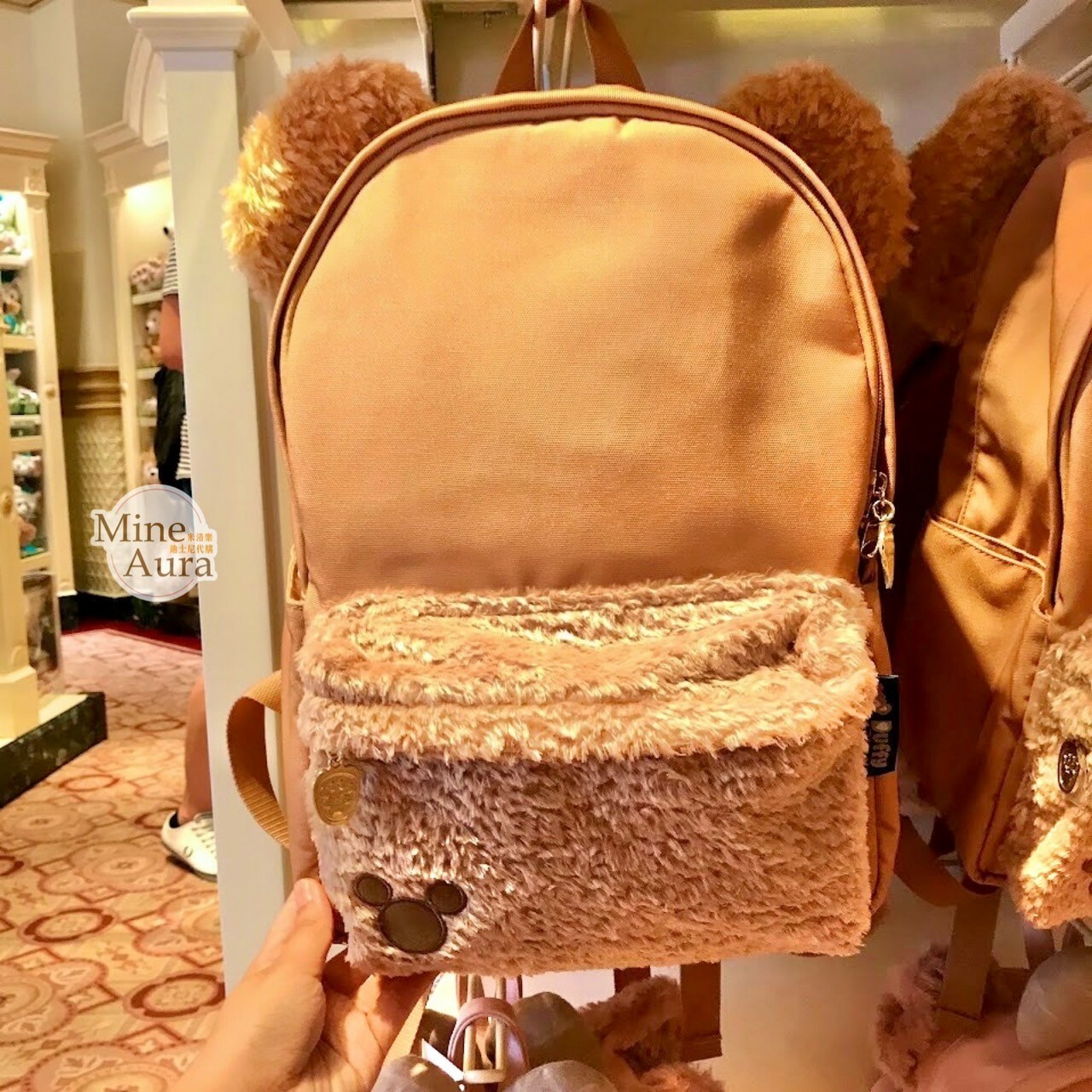 (現貨) 達菲 Duffy 絨毛立體耳朵 造型 後背包 雙肩包 -香港迪士尼樂園