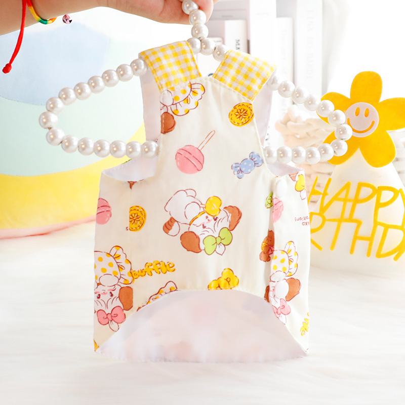 宠物衣服 公主可爱黄色吊带衣